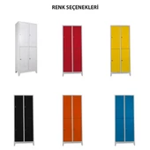 Jessan Ofis 4 lü Standart Soyunma Dolabı Gri-Mavi - 4