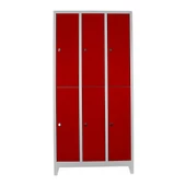 Jessan Ofis 6 Lı Standart Soyunma Dolabı Gri-Kırmızı - 1