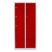 Jessan Ofis 10 Gözlü Öğretmen Öğrenci Dolabı Gri-Kırmızı thumbnail 1