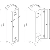 Jessan Ofis Tekli Soyunma Dolabı Gri-Kırmızı thumbnail 3