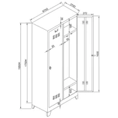 Jessan Ofis 2 li Eko Soyunma Dolabı Gri-Sarı thumbnail 3