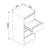 Jessan Ofis 4 lü Klasör Dolabı Siyah thumbnail 4