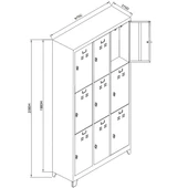 Jessan Ofis 9 lu Eko Soyunma Dolabı Gri-Mavi thumbnail 3