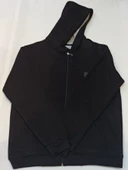 BLUES MODA Massi  Unisex Koyu Gri  Büyük Beden İçi kalın yumuşak Kapşonlu Fermuarlı Polar Hırka - 3