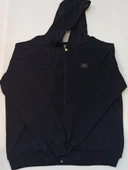 BLUES MODA Massi  Unisex Koyu Gri  Büyük Beden İçi kalın yumuşak Kapşonlu Fermuarlı Polar Hırka - 6