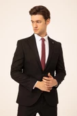 Slim Kalıp Düz Takım Elbise - 4