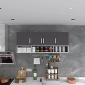 Kenzlife hazır mutfak konsta gri 060*150*22 mutfak banyo dolabı kapaklı raflı thumbnail 4