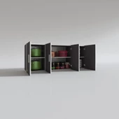 Kenzlife hazır mutfak marina gri 060*150*22 mutfak banyo dolabı kapaklı raflı thumbnail 3