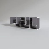 Kenzlife hazır mutfak konsta gri 060*150*22 mutfak banyo dolabı kapaklı raflı thumbnail 3