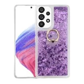 Samsung Galaxy A73 Kılıf Sulu Simli Akışkan Silikon - 1