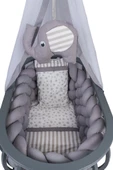 TommyBaby Lina Sepet Beşik Ahşap Beşik Örgülü Uyku Setli Doğal Ahşap Beşik - 7