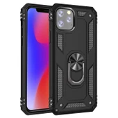 Apple iPhone 11 Pro Max Yüzüklü Tank Kılıf Siyah - 1