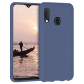 Samsung Galaxy A20 İnce Mat Silikon Kılıf Lacivert - 1