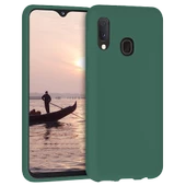 Samsung Galaxy A20 İnce Mat Silikon Kılıf Haki - 1