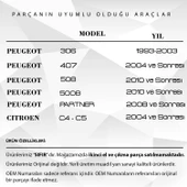 Peugeot 306,407,508,5008,Partner-Citroen C4,C5 için Pedal Lastiği - 2