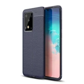 Samsung Galaxy S20 Ultra Deri Görünümlü Silikon Lacivert - 1