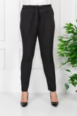 Modatalika Kadın Büyük Beden Lastikli Yüksek Bel Kumaş Pantolon thumbnail 4