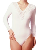LADON VİSKON PENYE UZUN KOL DANTEL AGRAFLI BODY 204 - 2