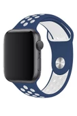 Apple Watch Series 4 38 MM Fileli Kordon Lacivert-Beyaz - 2