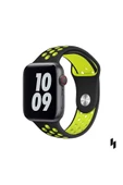 Apple Watch Series 5 40 MM Fileli Kordon Siyah-Sarı - 3