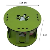 BUFFER® Ahşap Kafes Renkli Toplu Kedi Patisi Desenli Sesli Kedi Oyuncağı - 3
