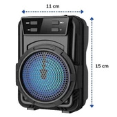 BUFFER® Mini Işıklı Hoparlör Bluetooth Wireless Hoparlör Yüksek Ses Hoparlö - 4