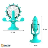 Buffer® Vantuzlu Zilli İnteraktif Dönebilen Mama Kaplı Renkli Eğlenceli Eğitici Kedi Oyuncağı - 5