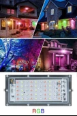 BUFFER® Kumandalı Led Işık Dış Cephe Aydınlatması Çok Renkli RGB Led Panel Işık PartiLed Aydınlatma - 10