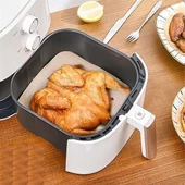 100 Adet Air Fryer Pişirme Kağıdı Tek Kullanımlık Hava Fritöz Yapışmaz Yağlı Kağıt Delikli  Model - 5