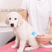 BUFFER® Kedi Köpek Tüy Toplayıcı Kendini Temizleyebilen Ergonomik Saplı Evcil Hayvan Tarağı Mavi - 5