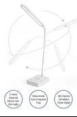 BUFFER® İnce Uzun USBli Dokunmatik 3 Kademeli 360 Derece Özel Göz Korumalı led Lityum Masa Lambası - 10