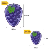 BUFFER® 2'li İç İçe Geçebilen Üzüm Model Saklama ve Beslenme Kabı Seti (550 ml + 250 ml) - 4