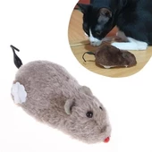 BUFFER® Kurmalı Kedi Eğitim Oyuncağı Tüylü Peluş Fare Yakalama İnteraktif Sevimli Eğlenceli Oyuncak - 1