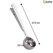 BUFFER® Mandallı Kahve Ölçü Kaşığı Silver Çok Fonksiyonlu Paslanmaz Çelik Kaşık - 7