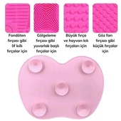 BUFFER® Pratik Kolay Makyaj Fırçası Temizleme Matı Aparatı Aleti Küçük thumbnail 2