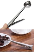 BUFFER® Mandallı Kahve Ölçü Kaşığı Silver Çok Fonksiyonlu Paslanmaz Çelik Kaşık - 10