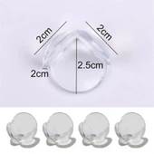 BUFFER® Bebek Çocuk Yumuşak ve Esnek Dairesel Şeffaf Yapışkanlı Güvenlik Köşe Koruyucu (4 Adet) - 4