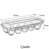 BUFFER® 10 Bölmeli Kilitli Kapaklı Yumurtalık Saklama Kutusu YU110 - 2
