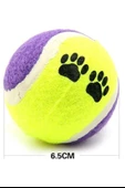 BUFFER®  3lü Renkli Desenli Tenis Topu Kedi Köpek Oyuncağı - 10