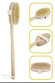 BUFFER® Doğal At Kılı Selülit Karşıtı Sapı Çıkabilen Ahşap Banyo Fırçası - 8