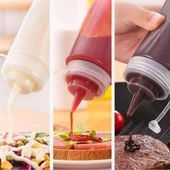 BUFFER® Şeffaf Kapaklı Sızdırmaz Yağlık Sosluk Şişesi Plastik Yağdanlık 400 ml AP-9028 - 2