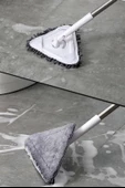 BUFFER® Teleskopik Saplı 150 cm Üçgen Mop Cam Duvar Tavan Fayans Parke Temizleyici Mop thumbnail 9