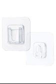 BUFFER® Eşya Sabitleme Askısı 10 Çift Şeffaf Çift Taraflı Yapışkanlı Geçmeli Klips - 7