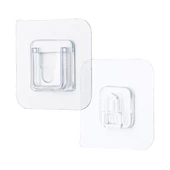 BUFFER® Eşya Sabitleme Askısı 10 Çift Şeffaf Çift Taraflı Yapışkanlı Geçmeli Klips - 1