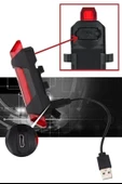 BUFFER® Usb Şarj Edilebilir Parlak Bisiklet Led Lamba Su Geçirmez Güvenlik Uyarı Arka Lamba Işığı - 9
