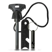 BUFFER® Acil Durum Magnezyum Çubuk Çakmaktaşı Hayatta Kalma Ateş Başlatıcı Çakmak Kiti Düdük Hediyel - 1