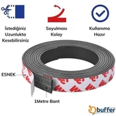 Yapışkanlı Şerit Mıknatıs Magnet Kes Kullan Güçlü Sağlam Rulo Çıkarılması Kolay Siyah 2cm x 1 mt - 3