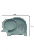BUFFER® Bebek ve Çocuk için Sevimli Fil Model Desenli Yemek Bebek Mama Kabı Bölmeli Tabak - 3