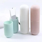 BUFFER® Seyahat Tipi Plastik Diş Fırçası Gözlük Kalem Fırça Erzak Saklama Kabı Düzenleme Kalemlik - 2