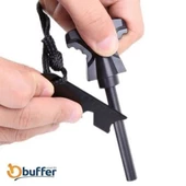 BUFFER® Acil Durum Magnezyum Çubuk Çakmaktaşı Hayatta Kalma Ateş Başlatıcı Çakmak Kiti Düdük Hediyel - 4